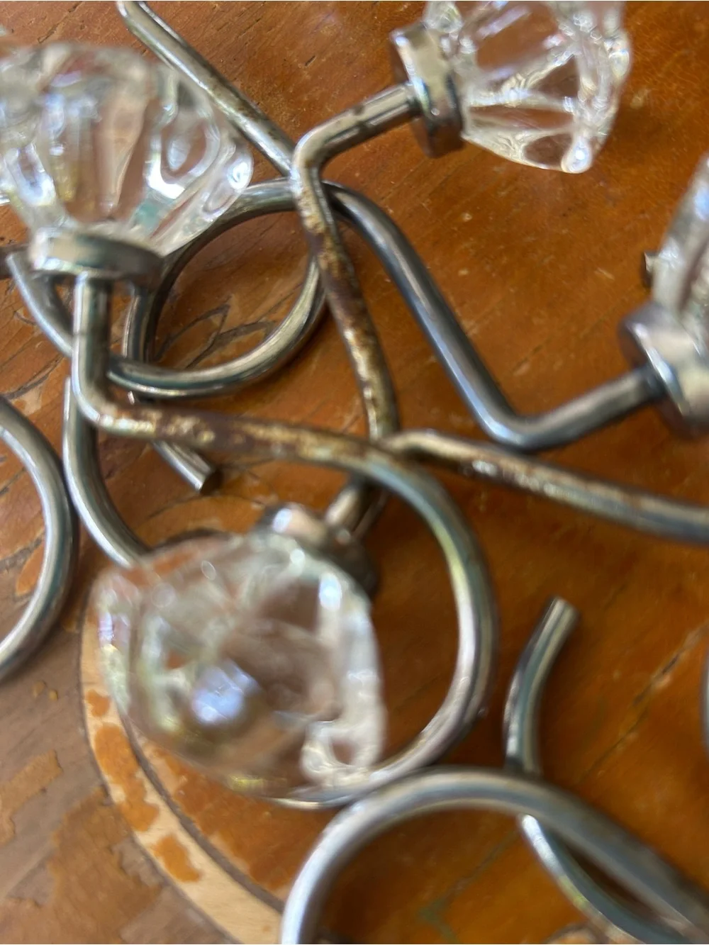 Faux Crystal Glass Shower Curtain Hooks